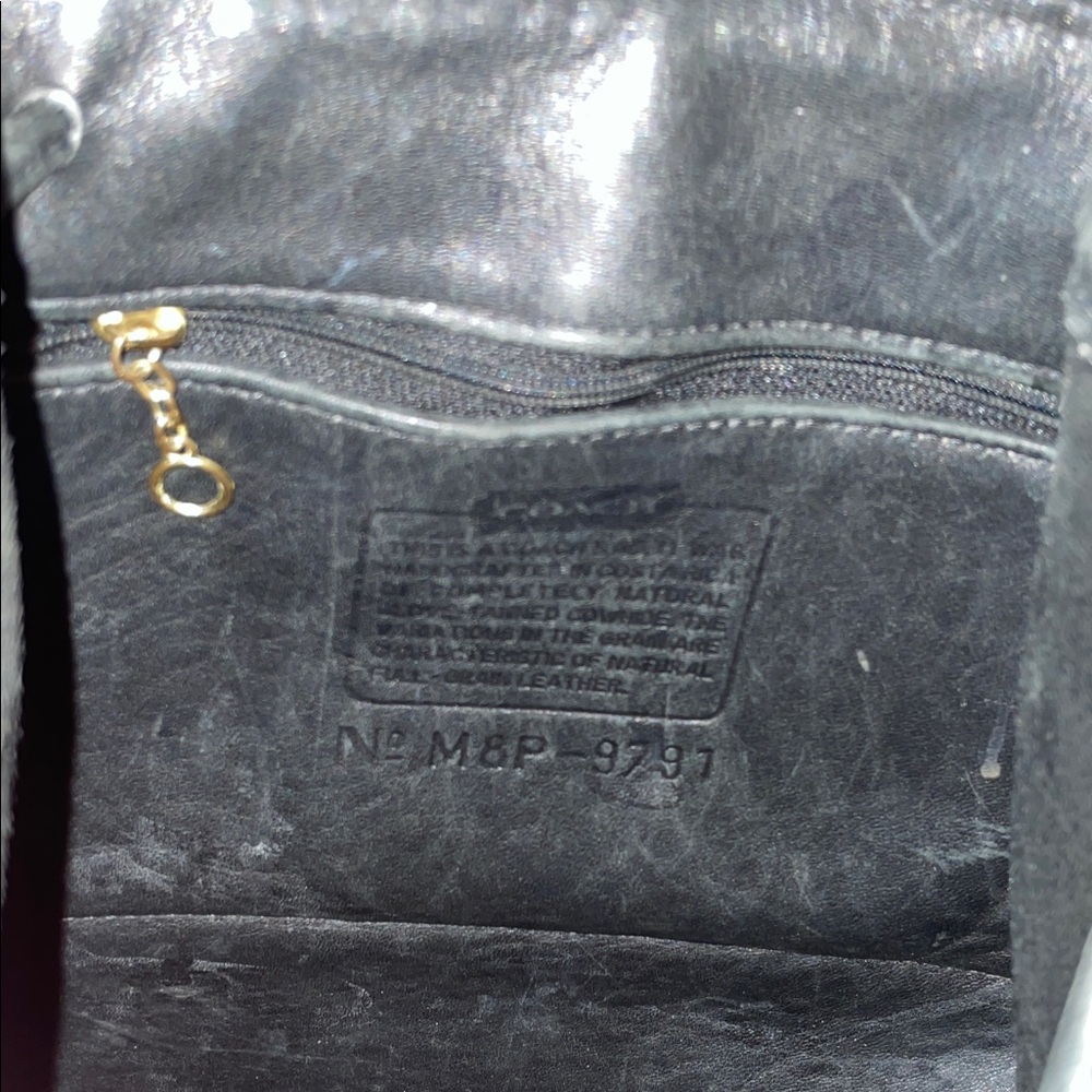 Vintage Coach Black Leather Backpack with Gold Accents - Picture 2 of 3